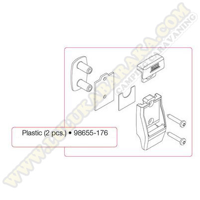 98655-176. Estribos de pared plástico